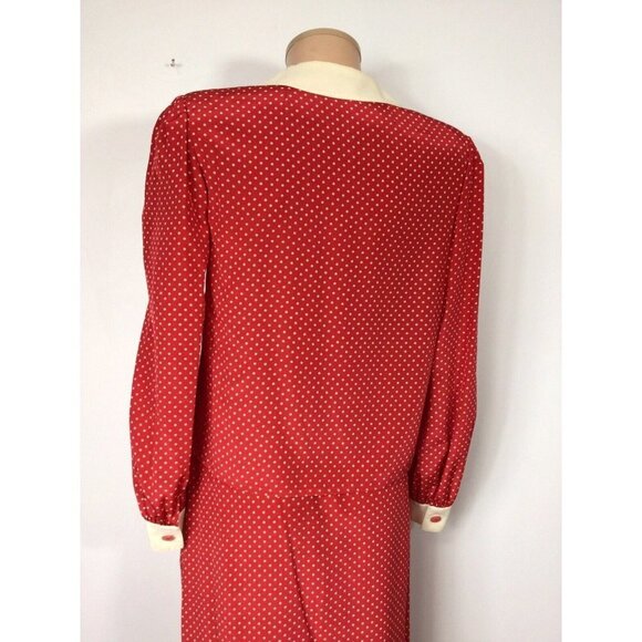 CIARO Polka Dot 80’s Silk Skirt Set Womens 8 - Picture 4 of 6